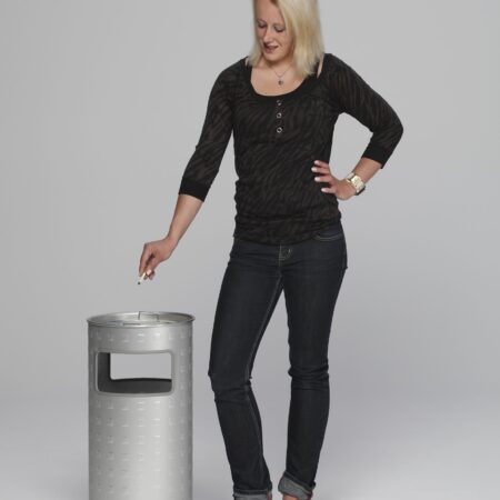 VAR Abfallsammler & Ascher H 70 – Aluminium ALMg1, Meerwasserbeständig eloxiert, 37,3 Liter, mit Edelstahl- oder Stahl-Aschereinsatz, Kombi-Ascher für Innenbereiche