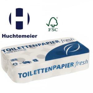 B2B Toilettenpapier 3-lagig Fresh 250 Blatt Kleinrollen Zellulose Hochweiß 9 x 8 Rollen