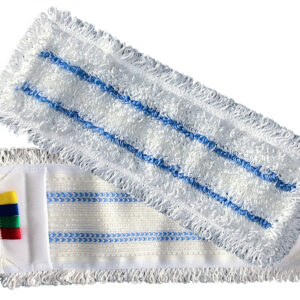 B2B „Superclean“ Tufting-Mop 100% Mikrofaser Weiss-Blau Wischmop mit 4-fache Hygienecodierung