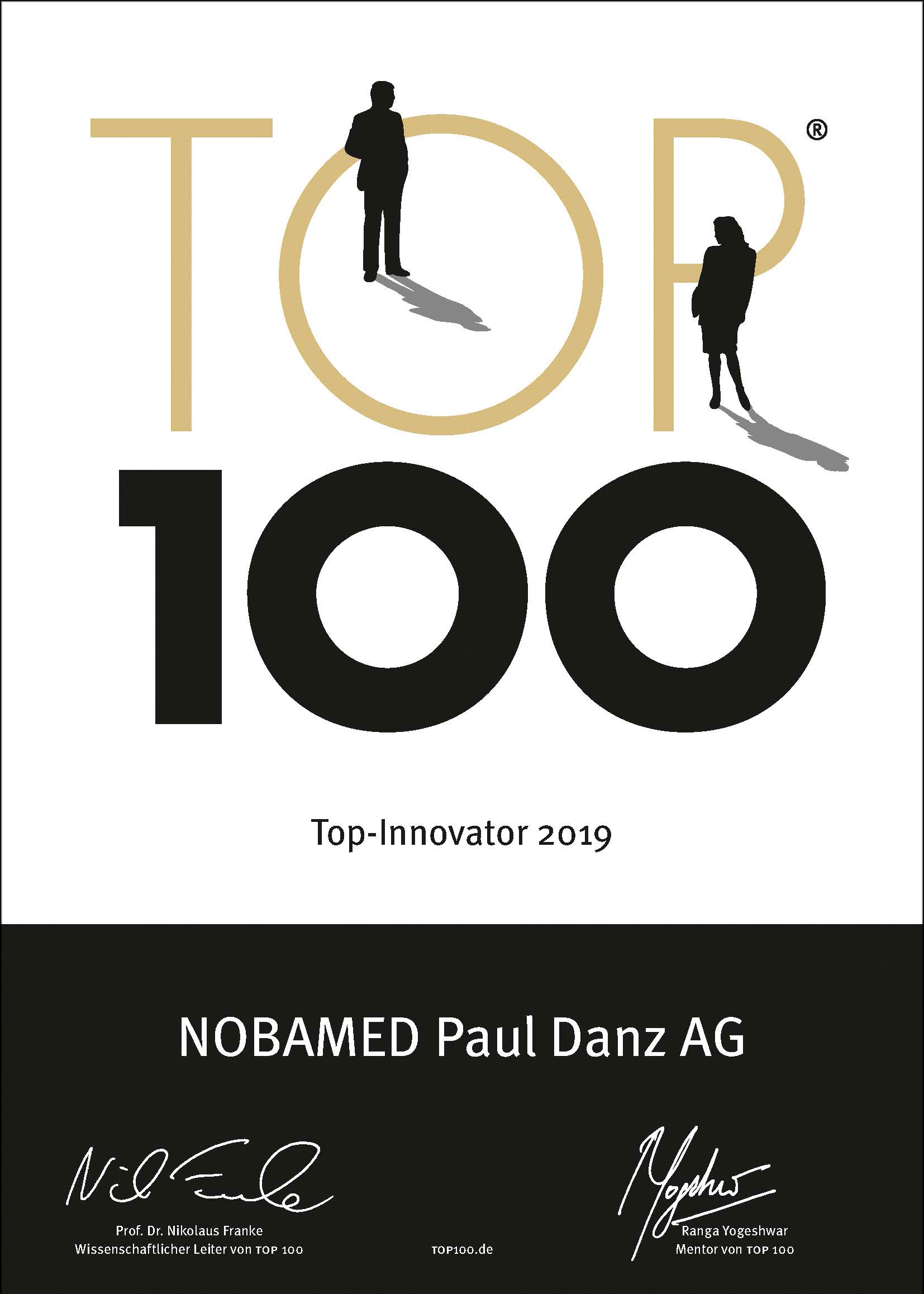 NOBAMED Paul Danz AG ist Top-Innovator 2019!