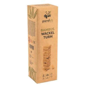 Wackelturm aus Bambus | Geschicklichkeitsspiel für die ganze Familie | Umweltfreundliche Alternative