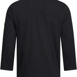 ESD-Poloshirt 150 g/m² langarm mit Brusttasche | schwarz – 96% Baumwolle, 4% Carbonfaser, antistatisch, DIN EN 61340-5-1