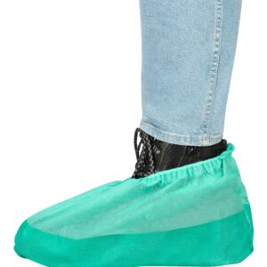 PP-Überschuhe hoch, extra groß – strapazierfähige Einweg-Überschuhe mit rutschfester Sohle, CE Kat. I, in Weiß, VE 300 Stück – ideal für Labor, Produktion & Reinräume