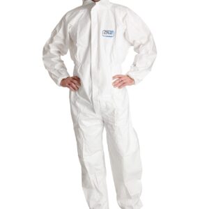 ProSafe® 2 Schutzoverall, weiß, mikroporöse Filmmembran, antistatisch, Kapuze, Gummizug an Armen, Beinen und Taille, CE Kategorie III, Typ 5B/6B, VE 50 Stück