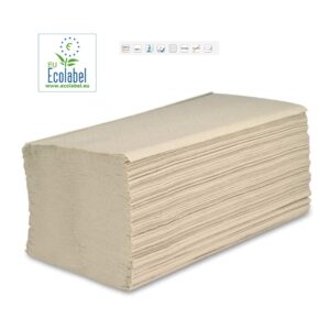 zetForm® Falthandtücher 2-lagig Recycling Natur 3200 Tücher V-Falz 23,5 x 23 cm